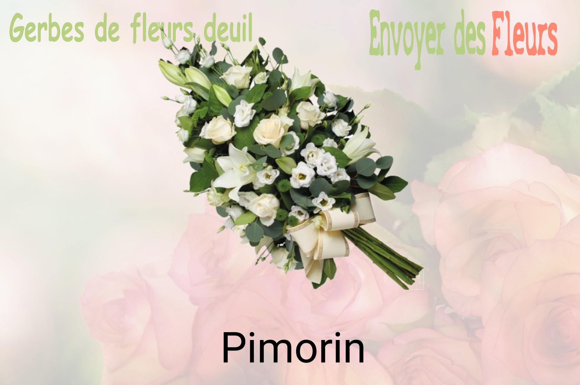 Gerbe de fleurs de deuil livrée à Pimorin